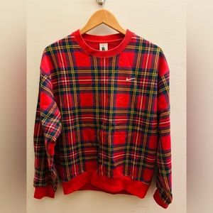 Nike red plaid crewneck sweatshirt XS but fits like a small